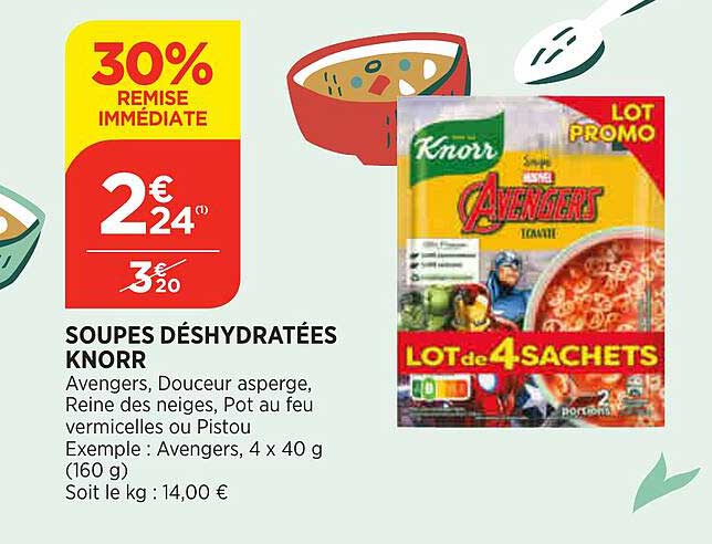 soupes déshydratées knorr