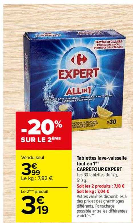 tablettes lave-vaisselle tout en 1 carrefour expert
