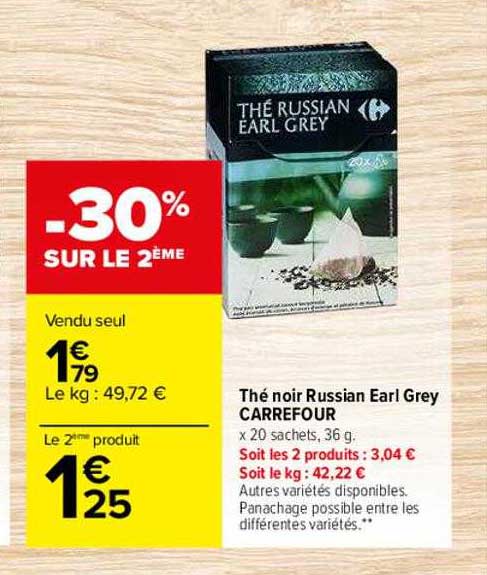 thé noir russian earl grey carrefour