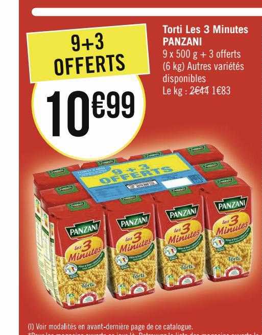 torti les 3 minutes panzani