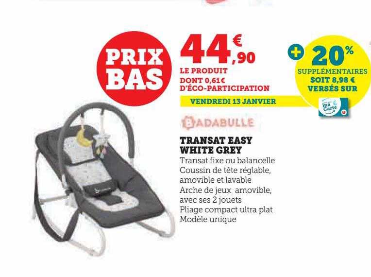 transat easy white grey badabulle