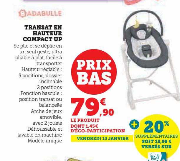 transat en hauteur compact up badabulle