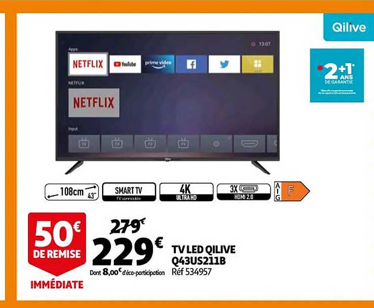 tv led qilive q43us211b