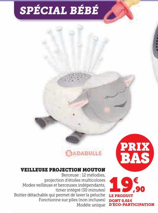 veilleuse projection mouton badabulle