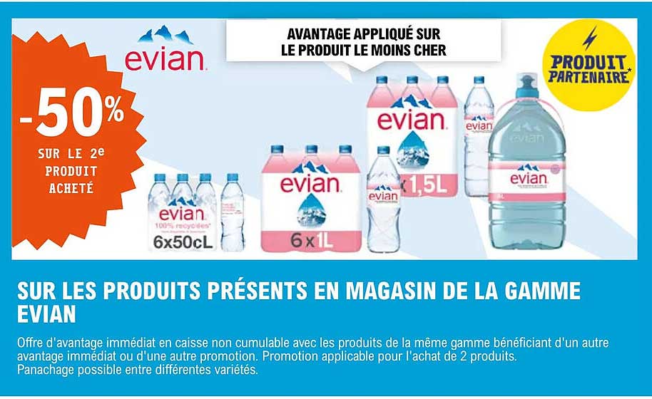 -50% Sur Les Produits Présents En Magasin De La Gamme Evian
