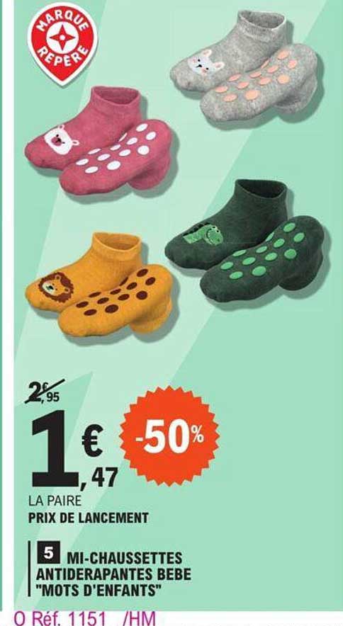 mi-chaussettes antidérapantes bébé "mots d'enfants"