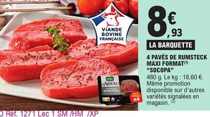 4 pavés de rumsteck maxi format socopa