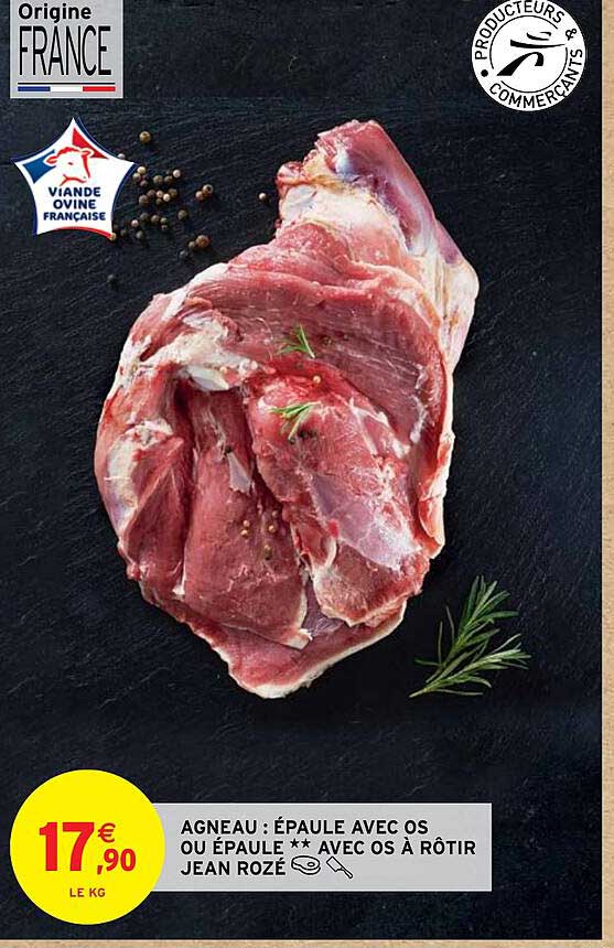 agneau : épaule avec os ou épaule ** avec os à rôtir jean rozé