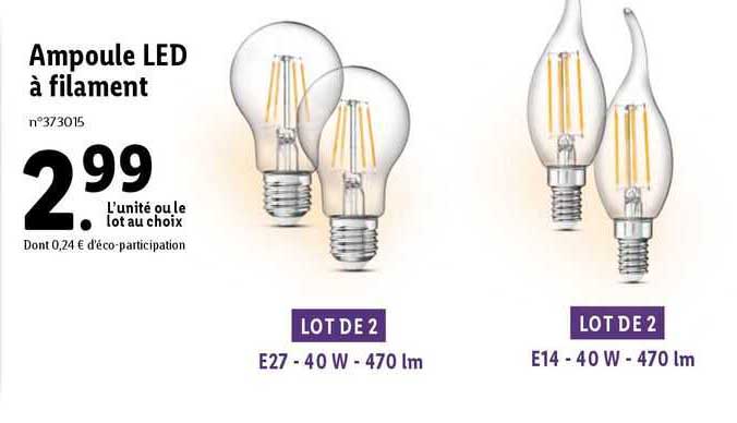 ampoule led à filament