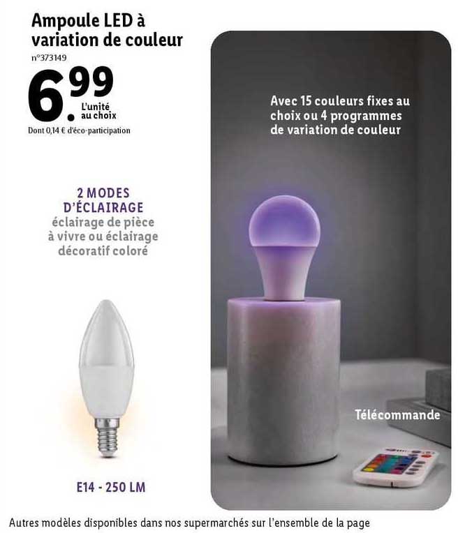 ampoule led à variation de couleur