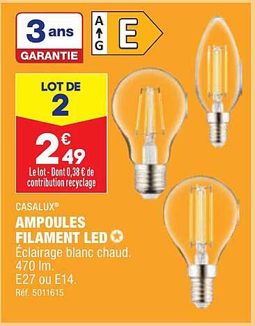 ampoules filament led casalux