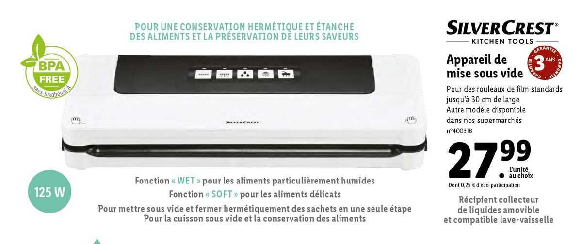 appareil de  mise sous vide silver crest