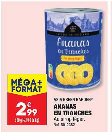 asia green garden ananas en tranches