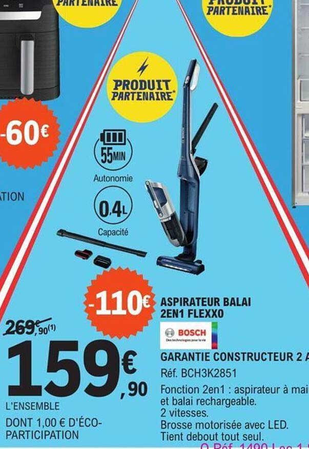 aspirateur balai 2en1 flexxo bosch
