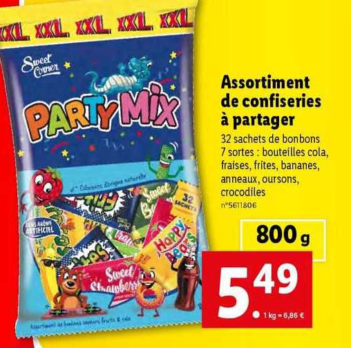 assortiment de confiseries à partager