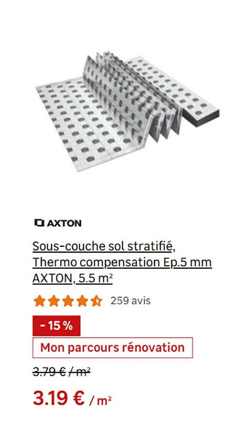 axton sous-couche sol stratifié