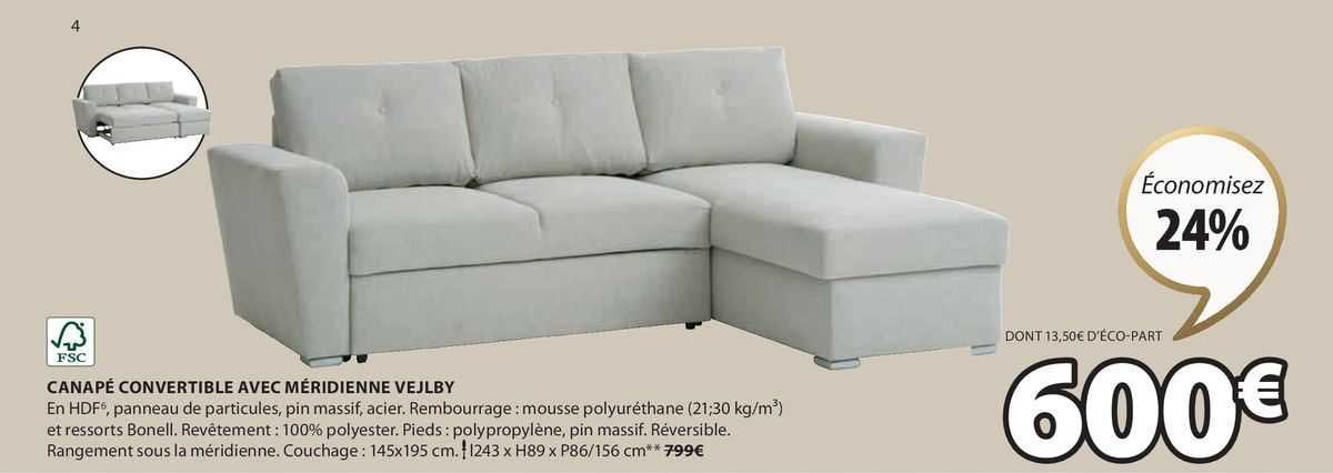 Canapé Convertible Avec Méridienne Vejlby