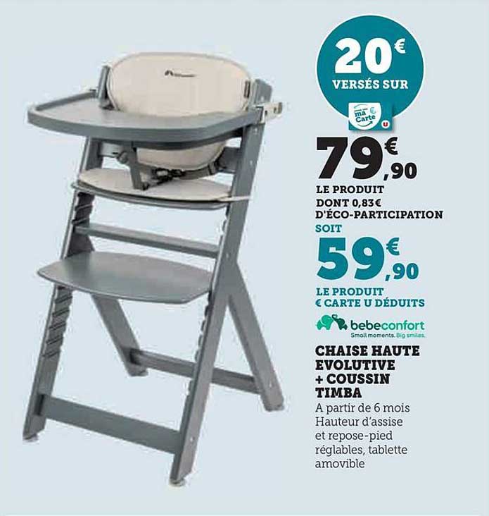 Chaise Haute évolutive + Coussin Timba