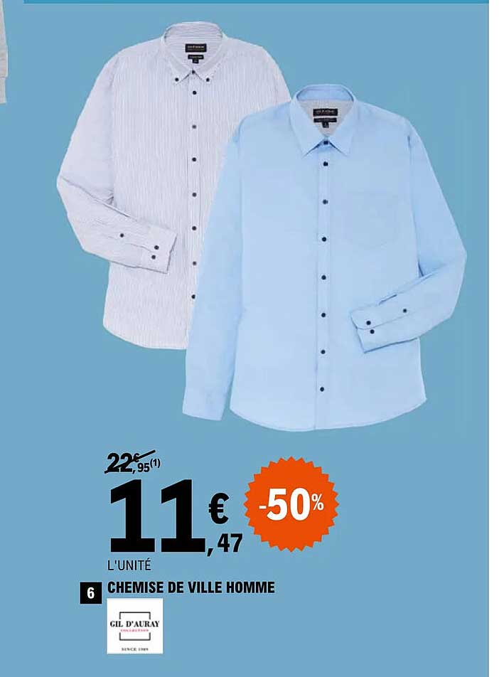 chemise de ville homme gil d'auray