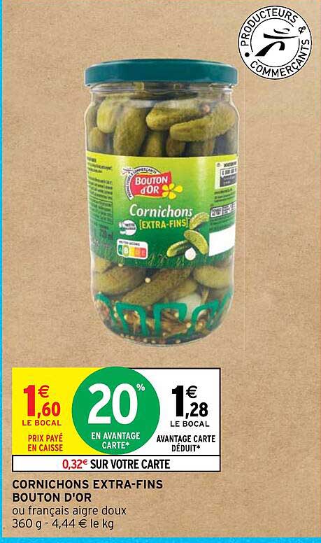 cornichons extra-fins bouton d'or