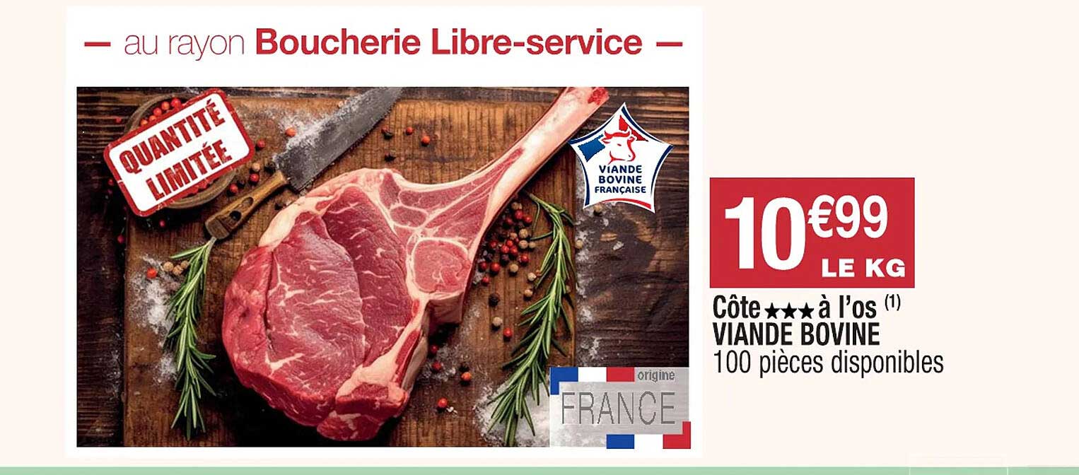 Côte*** à L'os Viande Bovine