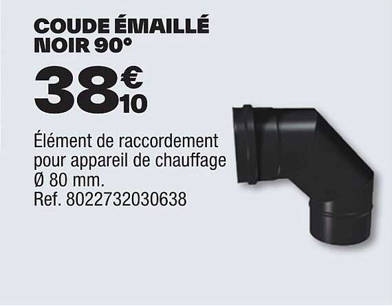 coude émaillé noir 90°