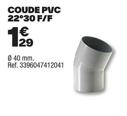 coude pvc 22° 30 f/f