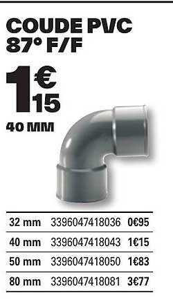 coude pvc 87° f/f