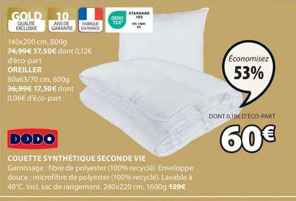 couette synthétique seconde vie dodo