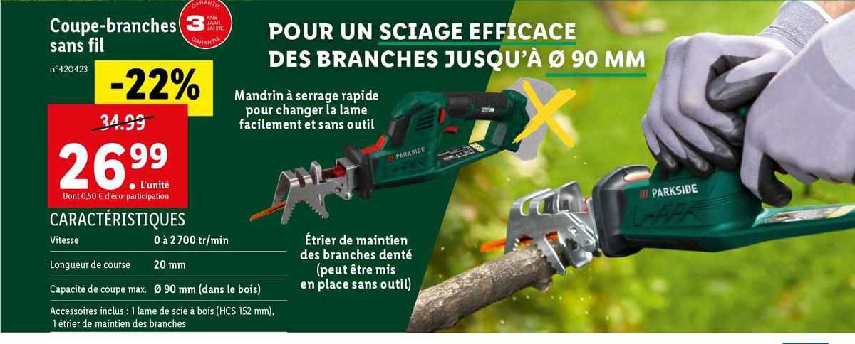 coupe-branches sans fil parkside