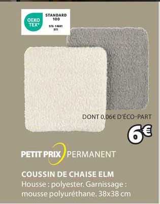 coussin de chaise elm petit prix permanent