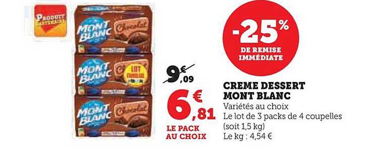 Crème Dessert Mont Blanc