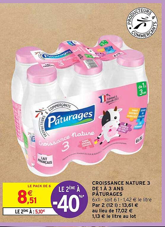 croissance nature 3 de 1 à 3 ans pâturages