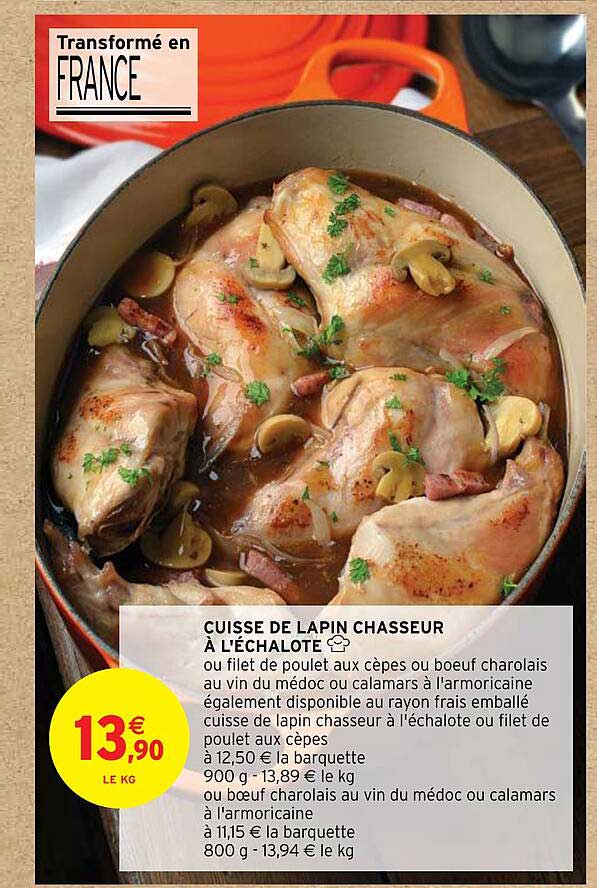 cuisse de lapin chasseur à l'échalote