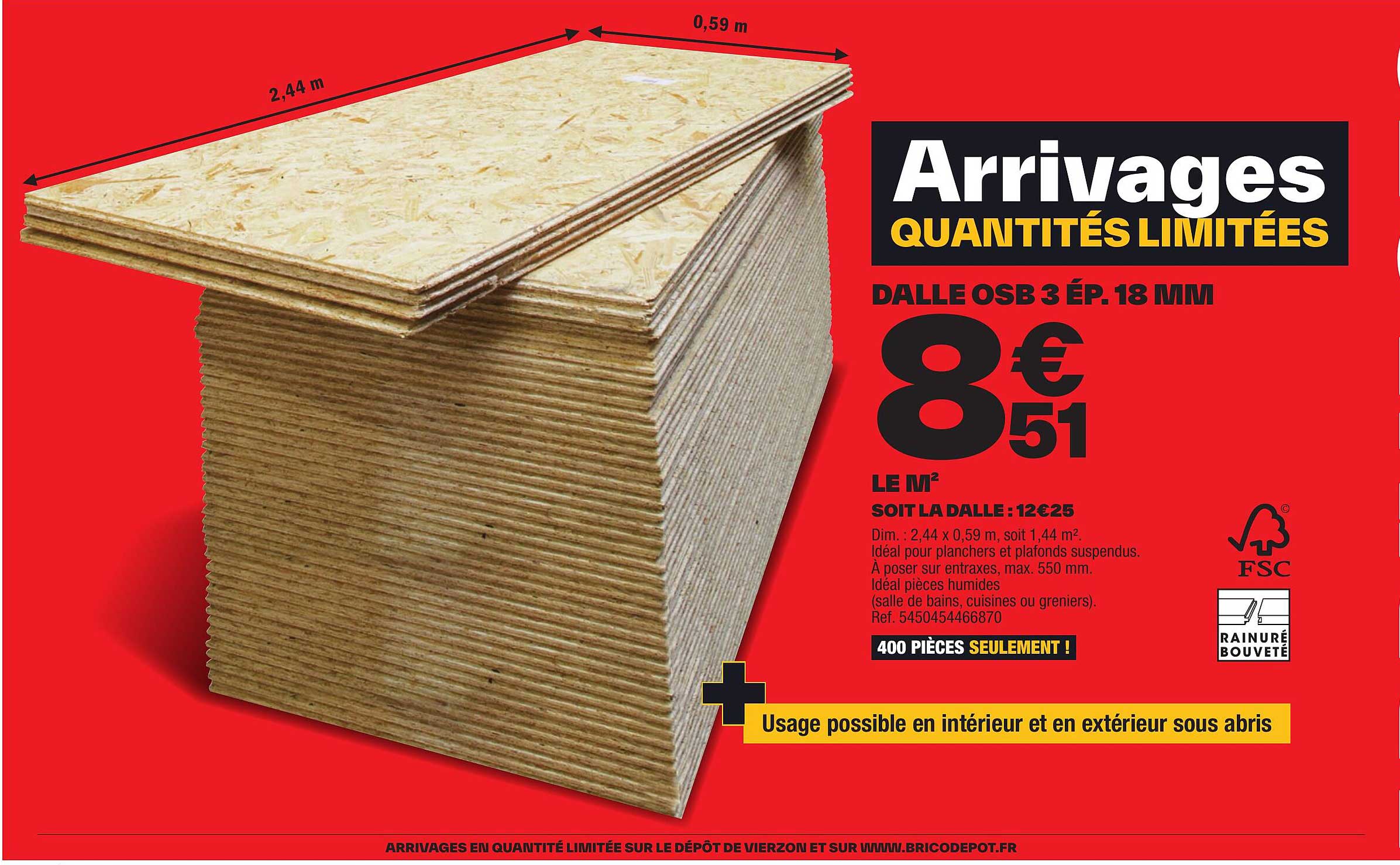 dalle osb 3 ép. 18 mm