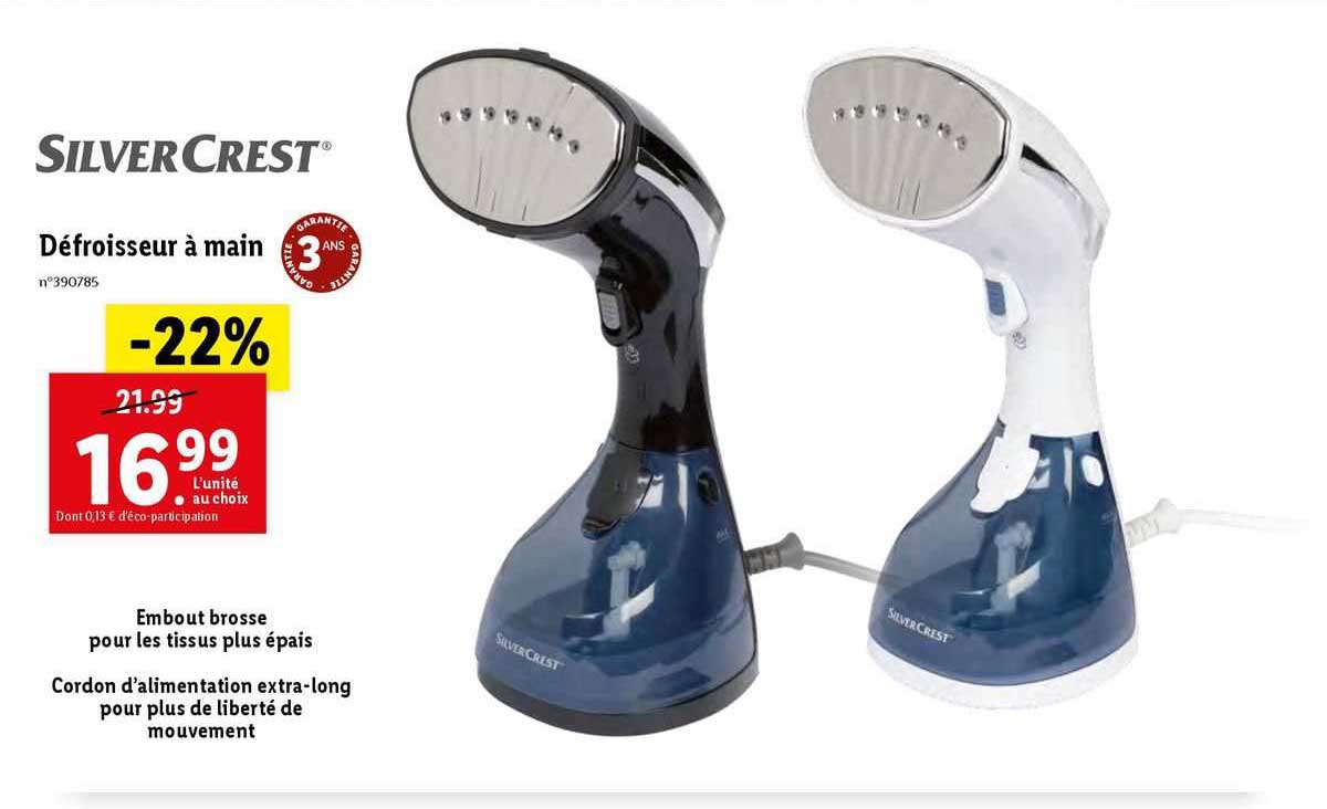 défroisseur à main silver crest