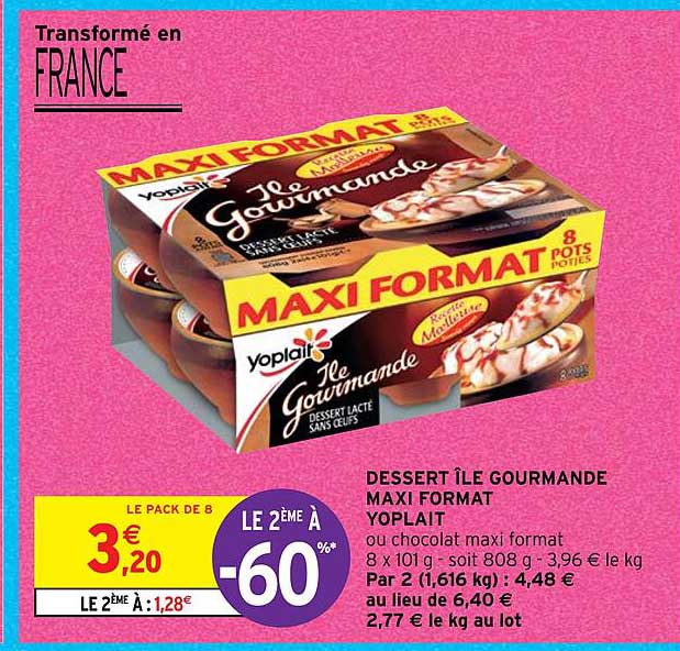 dessert île gourmande maxi format yoplait