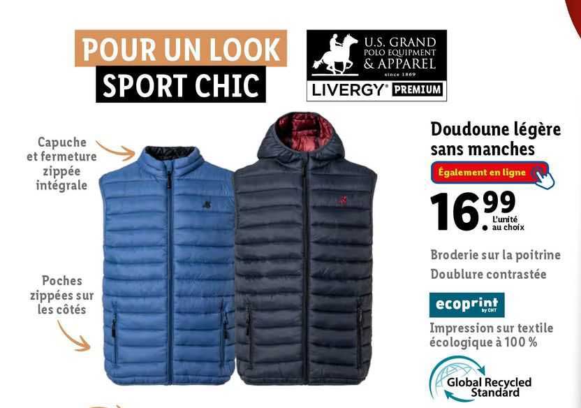 doudoune légère sans manches livergy premium
