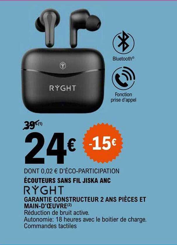 écouteurs Sans Fil Jiska Anc Ryght