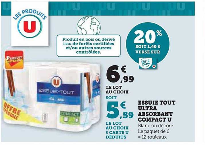 essuie tout ultra absorbant compact u