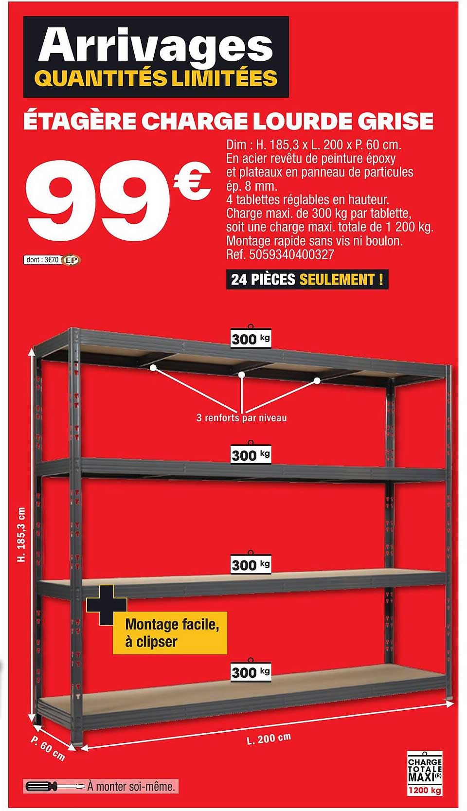 étagère charge lourde grise