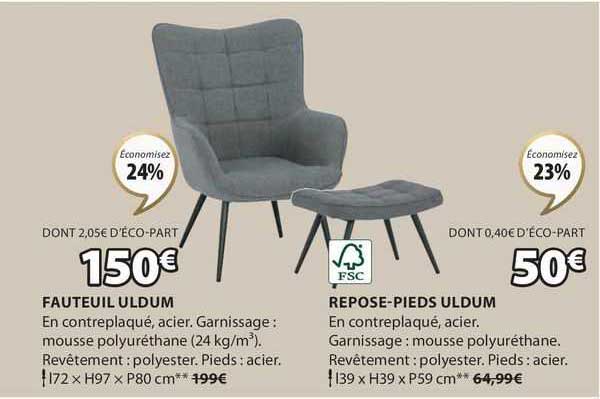 fauteuil uldum ou repose-pieds uldum