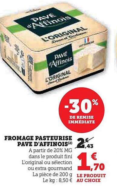 Fromage Pasteurisé Pavé D'affinois