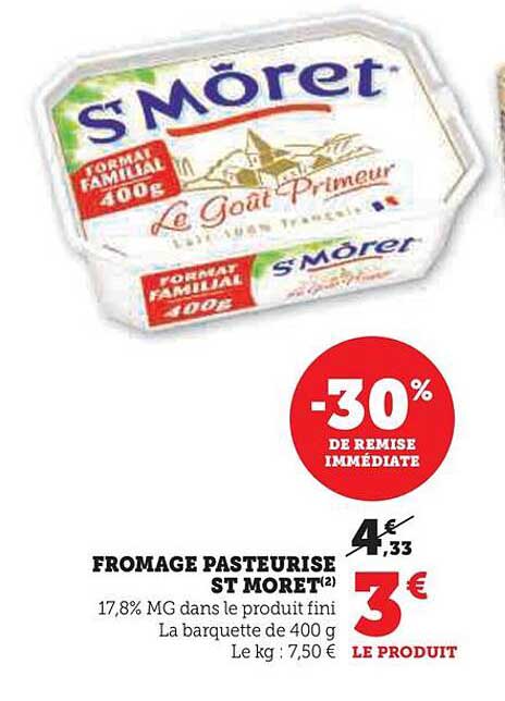 fromage pasteurisé st moret