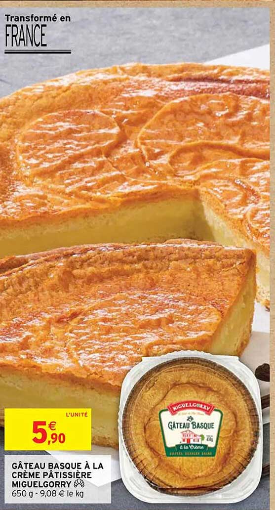 gâteau basque à la crème pâtissière miguelgorry