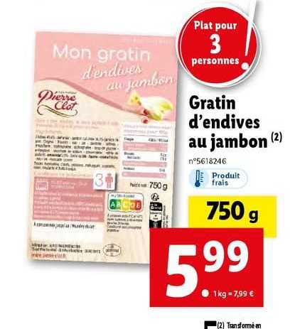 gratin d'endives au jambon