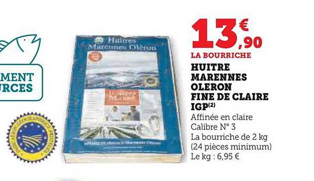 huître marennes oleron fine de claire igp