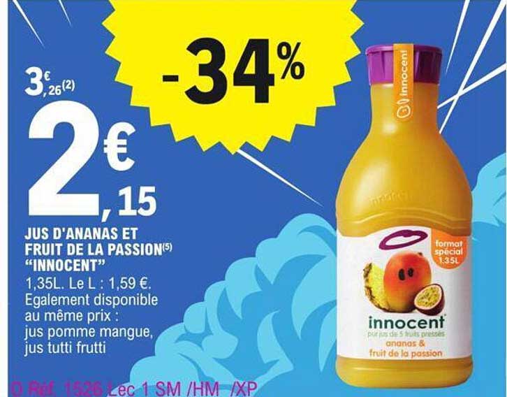 jus d'ananas et fruit de la passion innocent