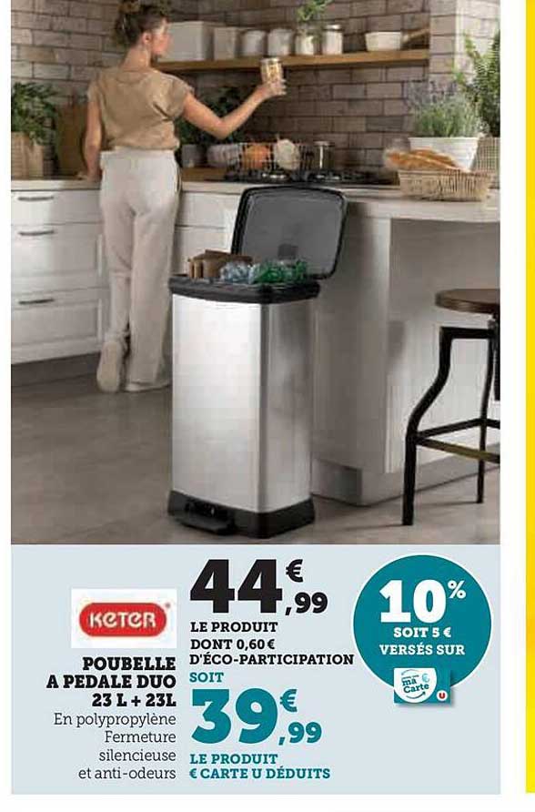 Keter Poubelle à Pédale Duo