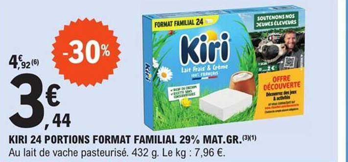 kiri 24 portions format familial 29% mat.gr.